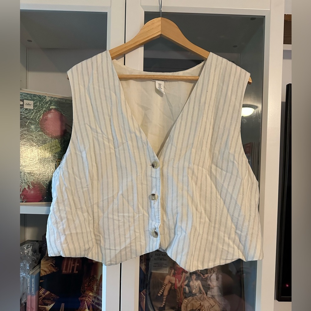 Linen Blend Pinstripe vest